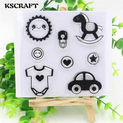 KSCRAFT Baby Clothes Transparent Clear Silicone Stamp/Seal for DIY scrapbooking/photo album Decorative clear stamp sheets 024
