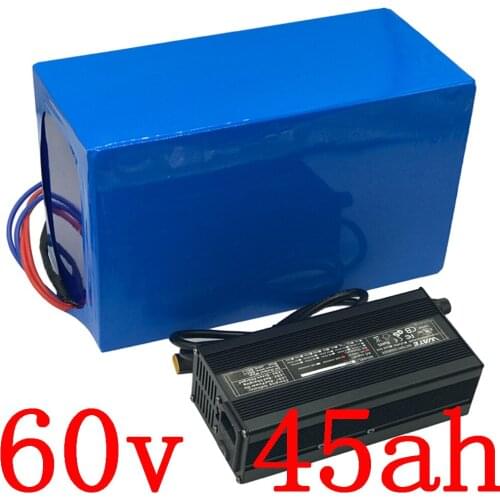 60V lithium Scooter Battery Pack 60V 1500W 2000W 3000W Electric Scooter Battery 60V 45AH Electric Bicycle Battery +5A Charger