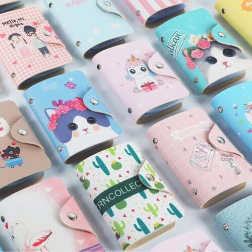 Fashion PU Function 20 Bit Card Case Cartoon Business Card Holder Men Women Credit Passport Card Bag ID Passport Card Wallet Bag