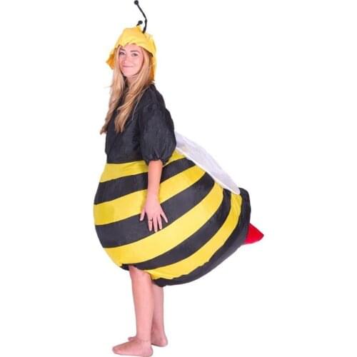 Inflatable Bumble Bee Costumes Women Men for Adults Party Carnival Cosplay Dress Blowup Outfits Halloween Purim Suits