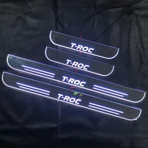 Welcome Pedal Lights For Volkswagen VW T-ROC 2018 - 2020 2021 Pedal car Door Sill Pathway Lamp led thresholds scuff plates auto