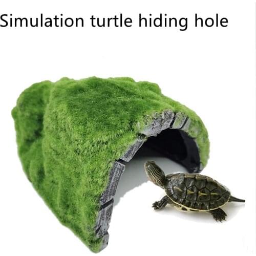 Reptiles Habitat Decoration Hiding Cave Fish Turtle Tank Basking Ornament He