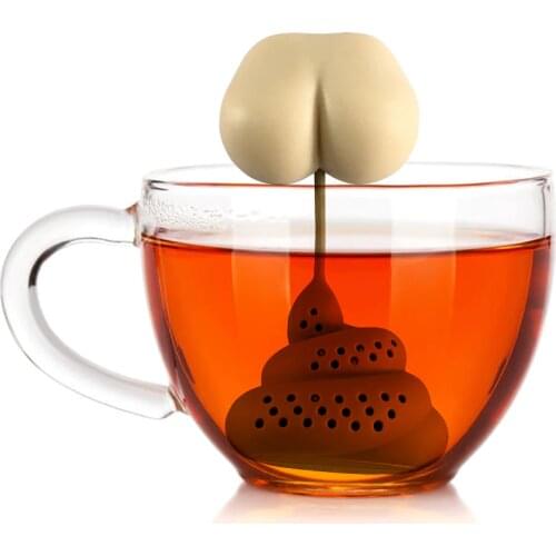 Portable Silicone Tea Infuser Creative Poop Shaped Funny Herbal Tea Bag Reusable Coffee Filter Diffuser Strainer Tea Accessories