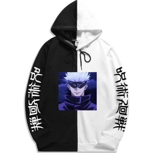Patchwork Anime Jujutsu Kaisen Pullovers Tops Long Sleeves Hoodie Male hoodies Harajuku Spring and Summer New Sweatshirt Thin