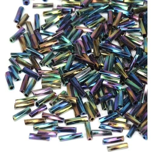 Multicolored Plating 2x6MM Twist Bugle Beads Loose Glass Beads Kralen Czech Bead Charm Beads for Jewelry Making Bracelet Diy