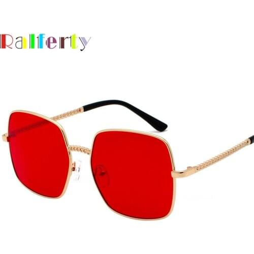 Ralferty Generous Big Square Sunglasses Women Men 2019 Oversized Vintage Retro Red Sun Glasses UV400 Ladies Shades Oculos J9218