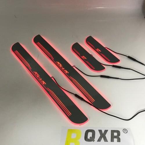 Eosuns Led Moving Scuff for Ford Focus ST Dynamic Door Sill Plate Flat Lining Overlays Guards Flowing/Fixed Light