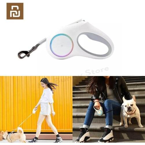 PetKit Telescopic Traction Rope 4.5m Touch Operation Magnetic Charging Flexible Colorful Streamer Soft Rubber Arc Handle