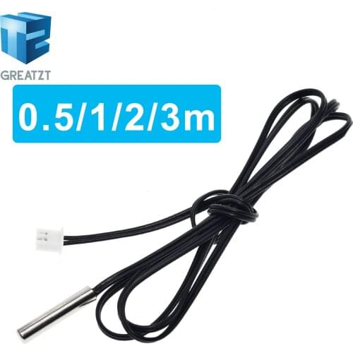 GREATZT 30CM 50CM 100CM 200CM 300CM NTC Thermistor Temperature Sensor Waterproof Probe Wire 10K 1% 3950 W1209 W1401 cable