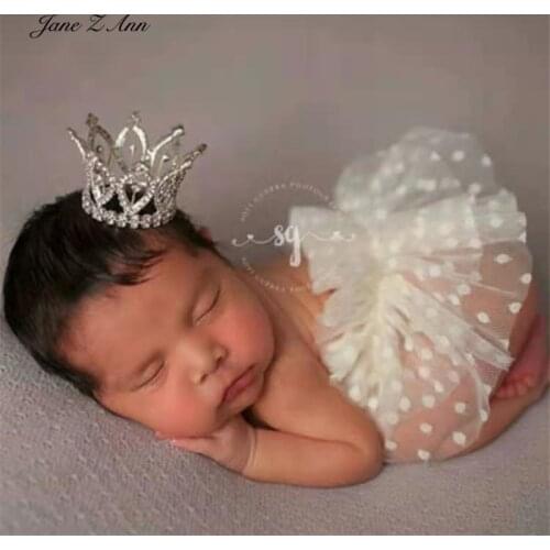 Newborn Photography Costumes Princess Lace Skirt Crown Set Baby girl Photo Cartoon Net Yarn Tutu