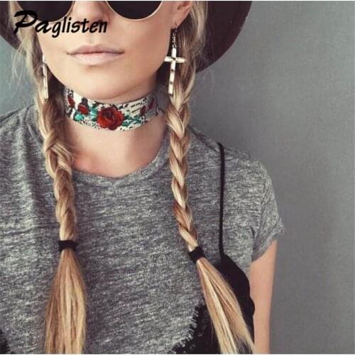 PAGlisten Vintage New Woman Choker Necklace Rose Embroidery Necklaces Fashion personality Chocker Jewelry SKU5973