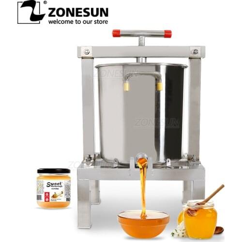 ZONESUN Stainless Steel Honey Wax Press Machine Manual Beewax Presser Machine Beekeeper Tool Paraffin Rolling Mill Waxing