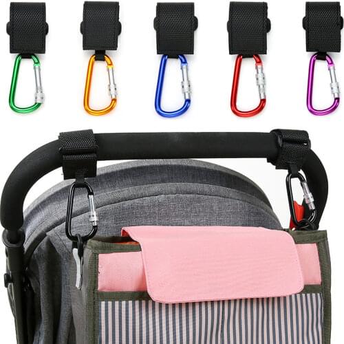 1PC 360 Spin Baby Stroller Hook Pram Carriage Bag Hanger Hook Stroller Hook with Lock Prevent Slippery Baby Stroller Accessories