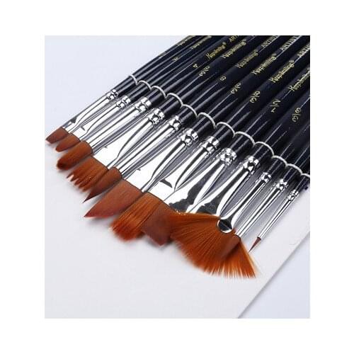 12Pcs/lot multifunctional combination nylon brush set, gouache acrylic painting brush wholesale oil painting gift