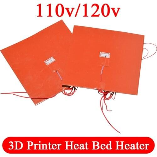 200 x 200mm 110V 220V 200W Silicone Heated Bed Heating Pad w Thermistor for 3D Printer Parts Electric Heating Pads