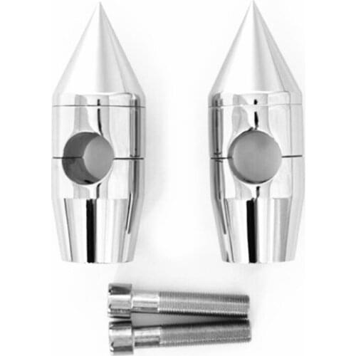5.25" Spike Chrome Billet 1'' 25mm Handlebar Risers For Kawasaki Vulcan 900 Suzuki Marauder 1600 Honda Shadow V-Star Custom