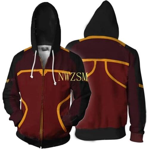 AVATAR Last Airbender Cosplay Hoodie Zipper Up Hooded Fashion AVATAR Hoodie Anime Costume Thin Polyester Jacket Halloween
