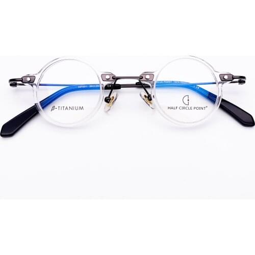 Belight Optical Women Men Acetate Fancy Mini Small Round Acetate Star Rivet Design spectacle frame precription lens HP501
