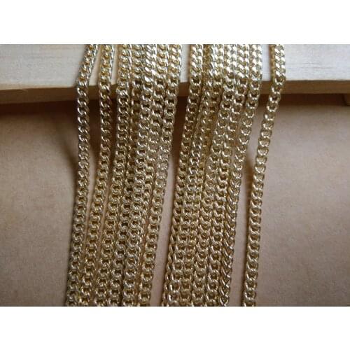 Free shipping bracelet necklace material DIY accessories Jewelry parts brass chain2.7*3.5MM flat SMB1047