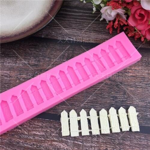 Wooden Fence Shaping 3D Silicone Molds Soap Candle Molds Sugar Craft Cake decorating tools Chocolate Molds Bakeware