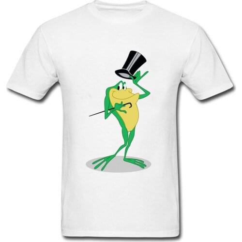Magician Mr. Frog Print Men Cotton T-shirt White Yellow Green Black Tops & Tees Custom Funny Cartoon Tshirt Store