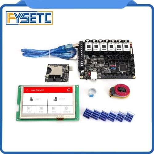 FYSETC F6 V1.3 ALL-in-one Mainboard + 4.3" Touch Screen With SD Reader + 6pcs TB67S109 Stepstick S109 Stepper Motor Driver