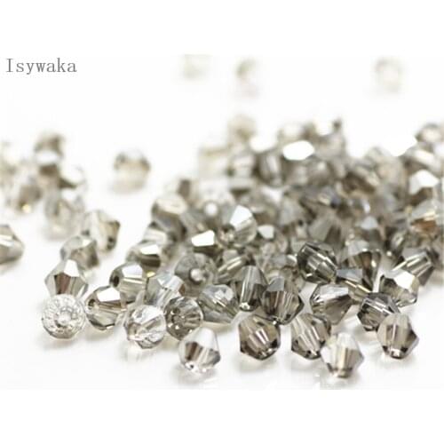 Isywaka Popular Sale Gray Color 650pcs 3mm Bicone Austria Crystal Beads Glass Beads Loose Spacer Bead for DIY Jewelry Making