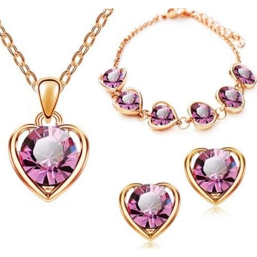 Exquisite Water Drops Italian Crystal Bridal Wedding Jewelry Set 925 Sterling Silver Necklace Earrings Bracelet Set Gift s026