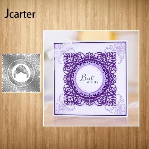 Square Circle Flower Background Metal Cutting Dies Shape Scrapbook Craft Die Cut Stencil Card Make Mould Sheet Decoration Design