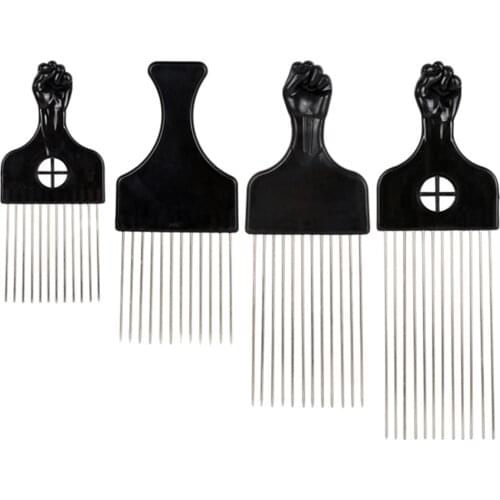 Metal Afro African American Pick Comb Brush Hairdressing Tool Wig Braid Straight Hair Hair Pick Hair Styling for Home Use