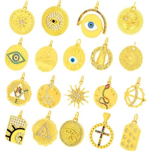 Fashionable Micro-Inlaid Colored Zircon Palm-Eye Pendant Necklace With Exotic Female Wind Full Diamond Pendant