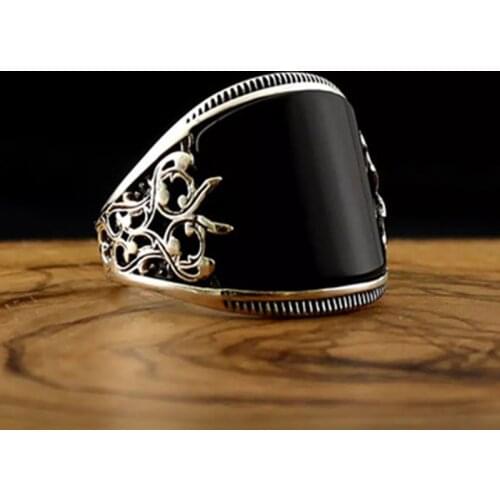 2021 New Black Face Dripping Oil Pattern Fashion Men Jewelry Vintage Designer Ring Whole Sale