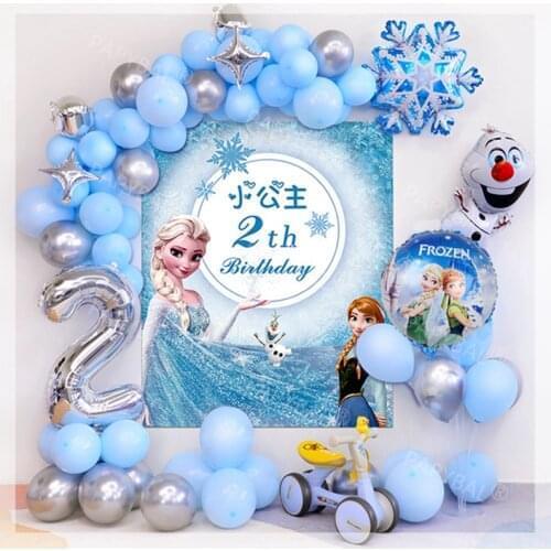 70pcs Disney Elsa Anna Princess Party Balloon Set 32 inch Number Foil Ballon Kids Girl Birthday Party Decor Baby Shower Globos