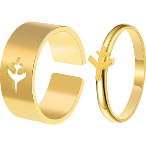 2021 New Fashion New Product Metal Geometry Airplane Ring Opening Adjustable Personality Jewelry