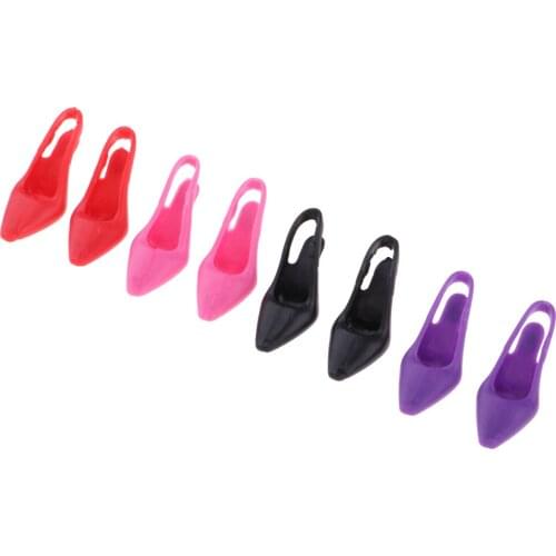 4 Pairs 1/6 High Heel Shoes For Dollhouse Mini Woman Doll Figures Decoration