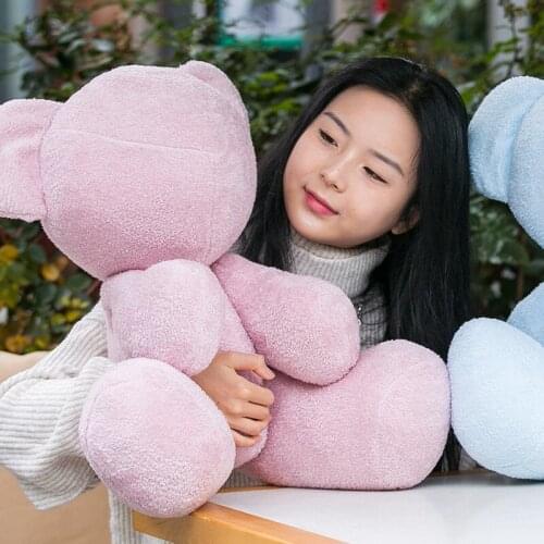 75cm DIY Face Accompany Bear Plush Toy Soft Hug Teddy Bear Plushie Doll for Children Limb Buttons Bear Toy for Girlfriend