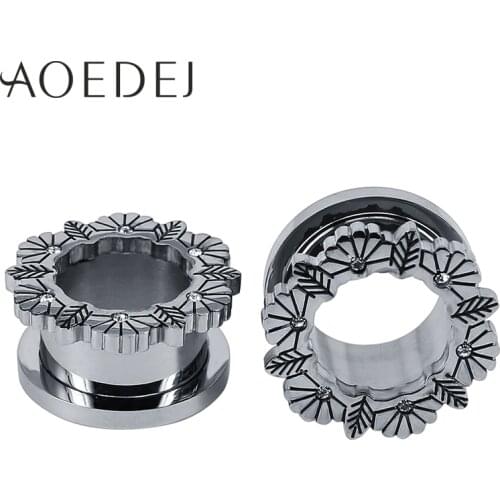 AOEDEJ Crystal Plug & Tunnel 316L Stainless Steel Ear Stretchers Plugs Dilataciones oreja Piercing Tunnel 8mm PiercingTunnel