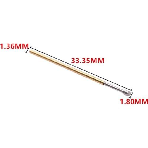 100PCS P100-T3 Gold Color Spring Test Probe Phosphor Bronze Nickel Plated PCB Probe Diameter 1.36mm Glod T Instrument Test Tool
