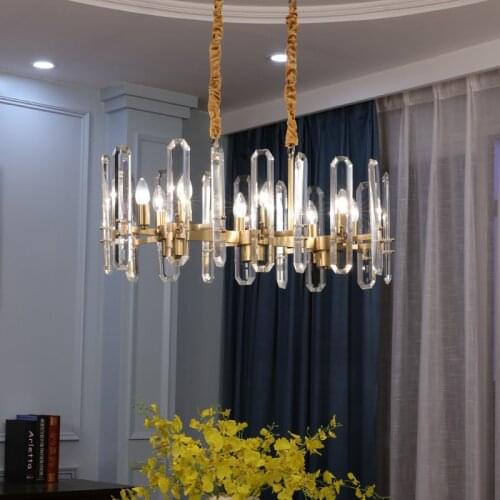 Rectangle Crystal Chandelier Lighting For Dining Room Lamp Kitchen Island Modern Chandeliers Indoor Light Fixtures LED Lamps