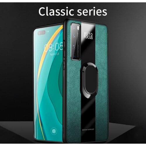 Luxury Business High Quality Shockproof Car Magnetic Ring Holder PU Learher Mobile Phone Case For Huawei Nova 8 7 Pro Se Funda