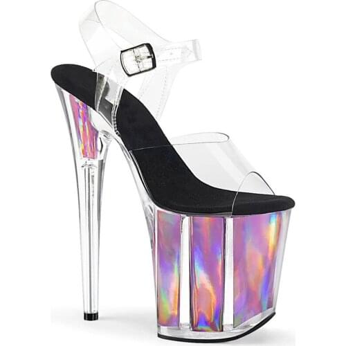 Women Sandals 20CM Thin High Heels Summer Brand Woman Pumps PVC Buckle Strap waterproof Classics fashion Dress shoes for woman