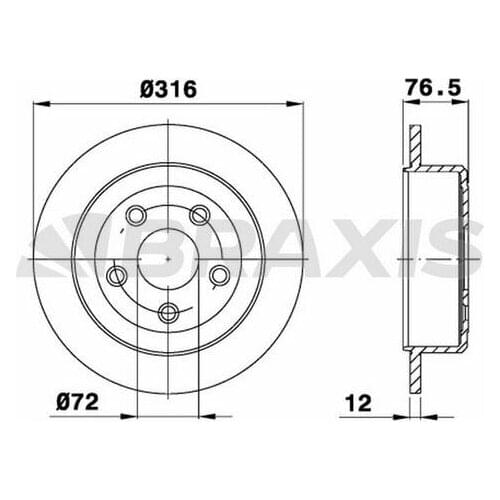 REAR BRAKE DİSKİ JEEP WRANGLER III 52060147AA BRAXIS AD1058