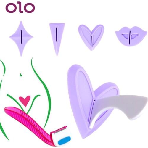 OLO Pubic Hair Shaping Template Razor Pubic Hair Trimmer Heart Triangle Lip Star Shape Bikini Shaving Stencil Sex Toys for Women