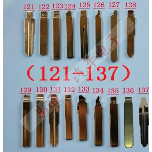 17Pcs/Lot Folding key blade Full Types Car key embryo replacing the key head Remote Key Blade Original Slot Type A NO 121-137