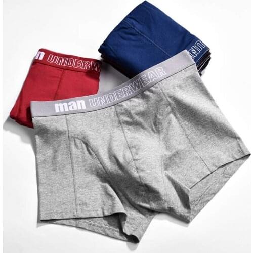 Mid-rise Plus Size Underwear for Men Breathable Cotton Underpants Mens Penis Pouch Boxer Shorts Trunks Solid Color Soft Knickers