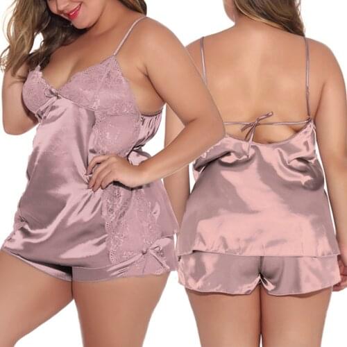 Ladies Imitation Silk V-neck Home Wear, Sleeveless Top Short Pants Pajamas Suit, Solid Color Two-pieces Sleep Set