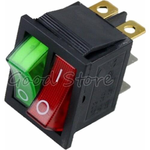 1PCS KCD8 6PIN 16A 250V 20A 125V Double Light Rocker Switch Waterproof ON-OFF