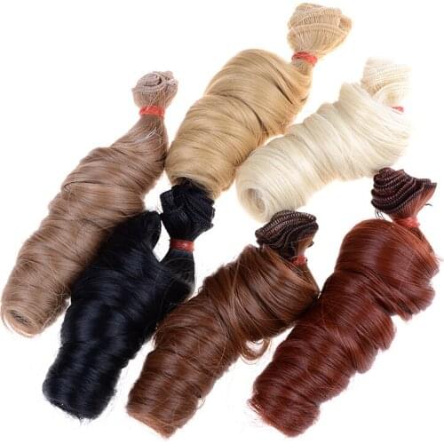 1PCS brown khaki black 15 cm doll wigs high temperature heat resistant doll hair 1/3 1/4 1/6 BJD diy doll wigs for