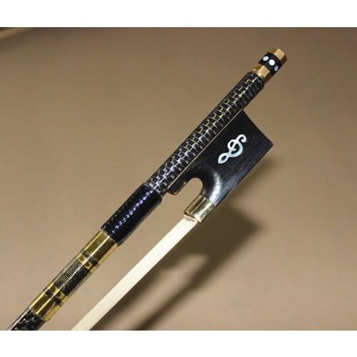 10pcs Pro new light carbon fiber 4/4 violin fiddle bow copper parts White hair