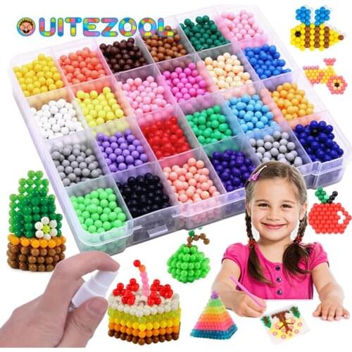 11000pcs Refill Hama Beads Puzzle 3D Handmade Magic Aquabeads DIY Water Spray Beads Set Ball Games Children Toys for girls